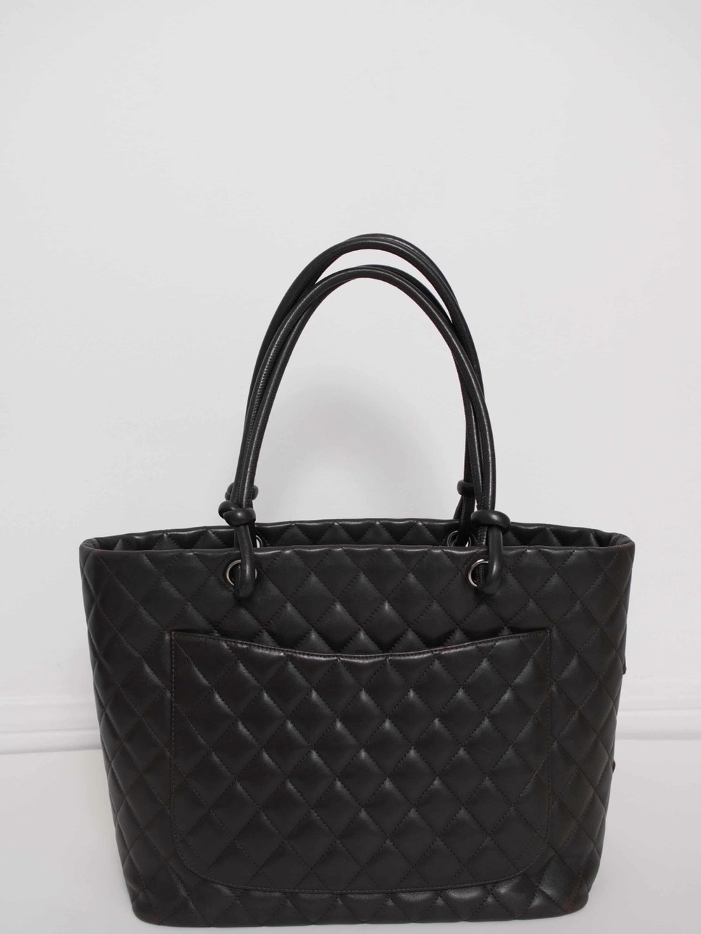 CHANEL Cambon dark brown Quilted Leather Tote with Signature CC - Picture 3 of 15